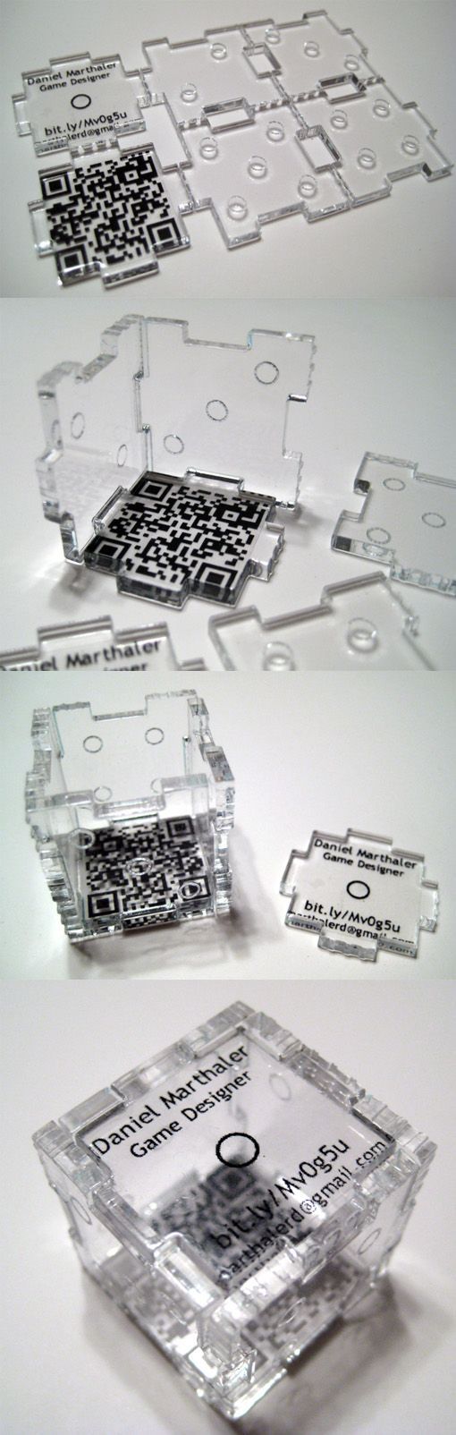 Laser Cut Acrylic Business Card Which Becomes A 3D Die:
