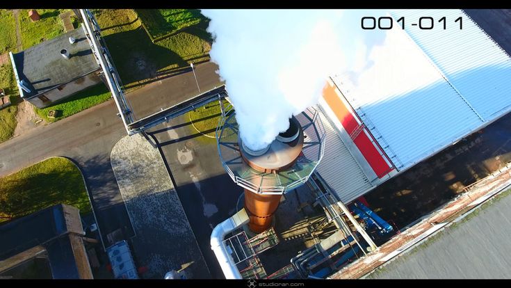 Smoke Billowing From Industrial Building – Drone Aerial Photography, Videograp...
