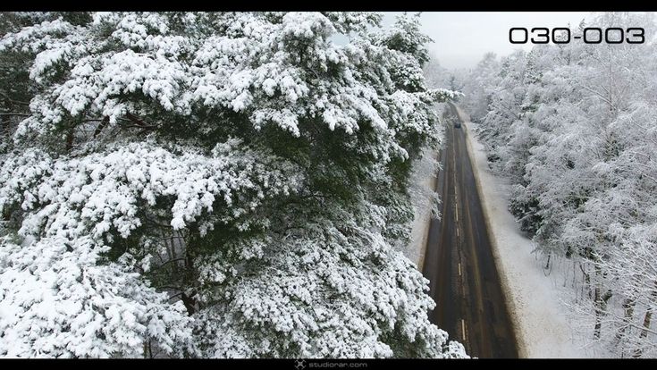 Winter Road Through The Forest – Drone Aerial Photography, Videography Service...