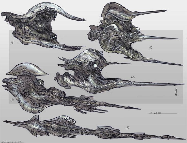 Various flying machine concepts by Feng Zhu.