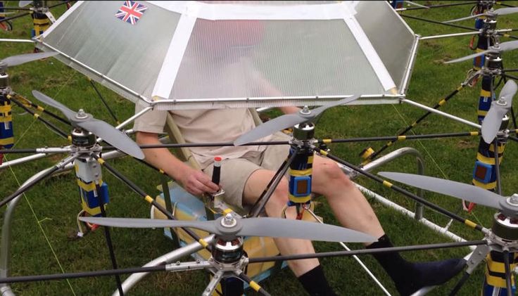 54-propeller Superdrone Lifts off with a Person inside