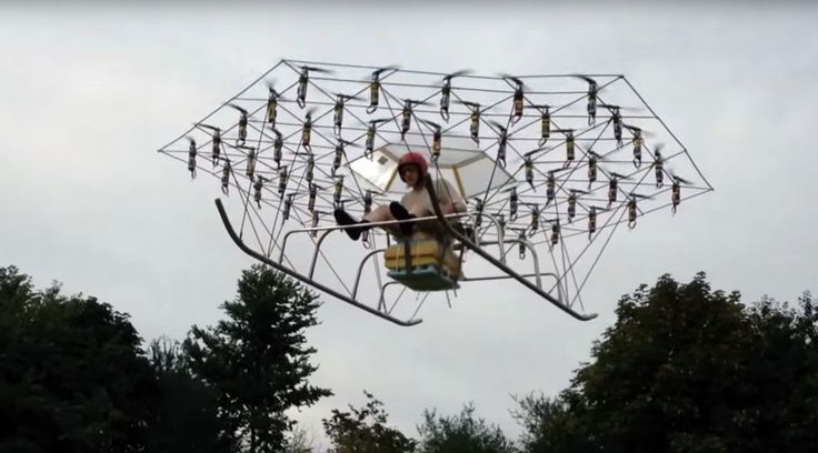 British man builds helicopter from 54-drones & garden chair (VIDEO)  © gasturbi...