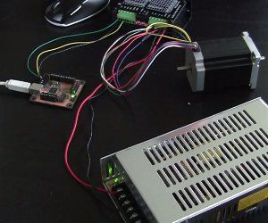 USB Controller wired to one driver and one stepper motor