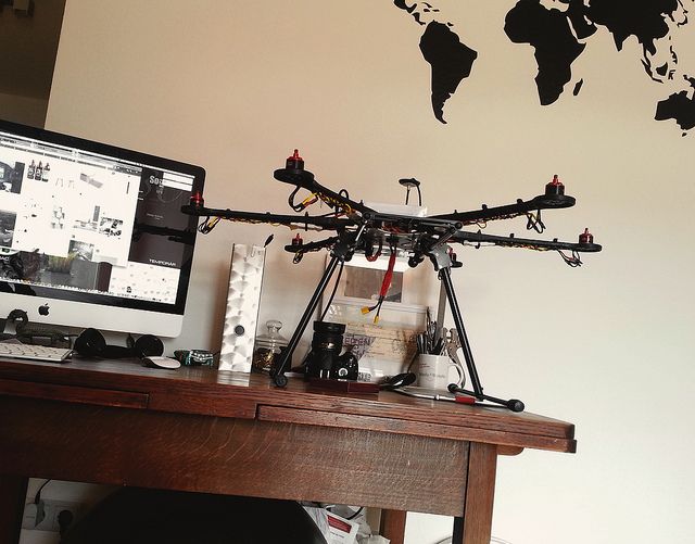 #hexacopter . That's my homemade drone. I call it Skywalker. His nickname is Dar...