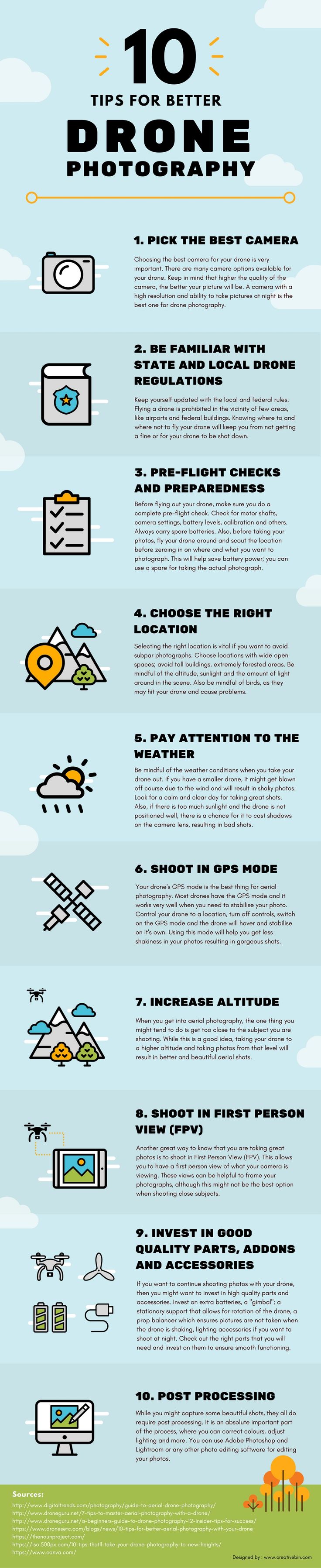10 Tips For Better Drone Photography #Infographic #Drones #photography