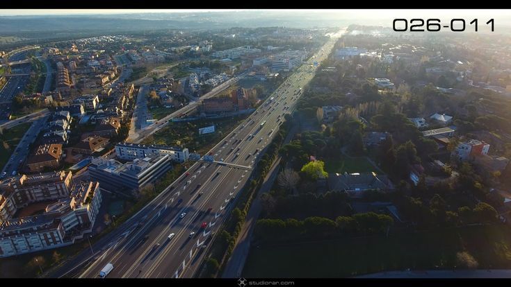 Aerial photography drone : Madrid City Highway  Drone Aerial Photography Videogr...