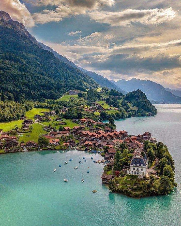 incredible - travel | switzerland - swiss alps - lake - arial photography - dron...