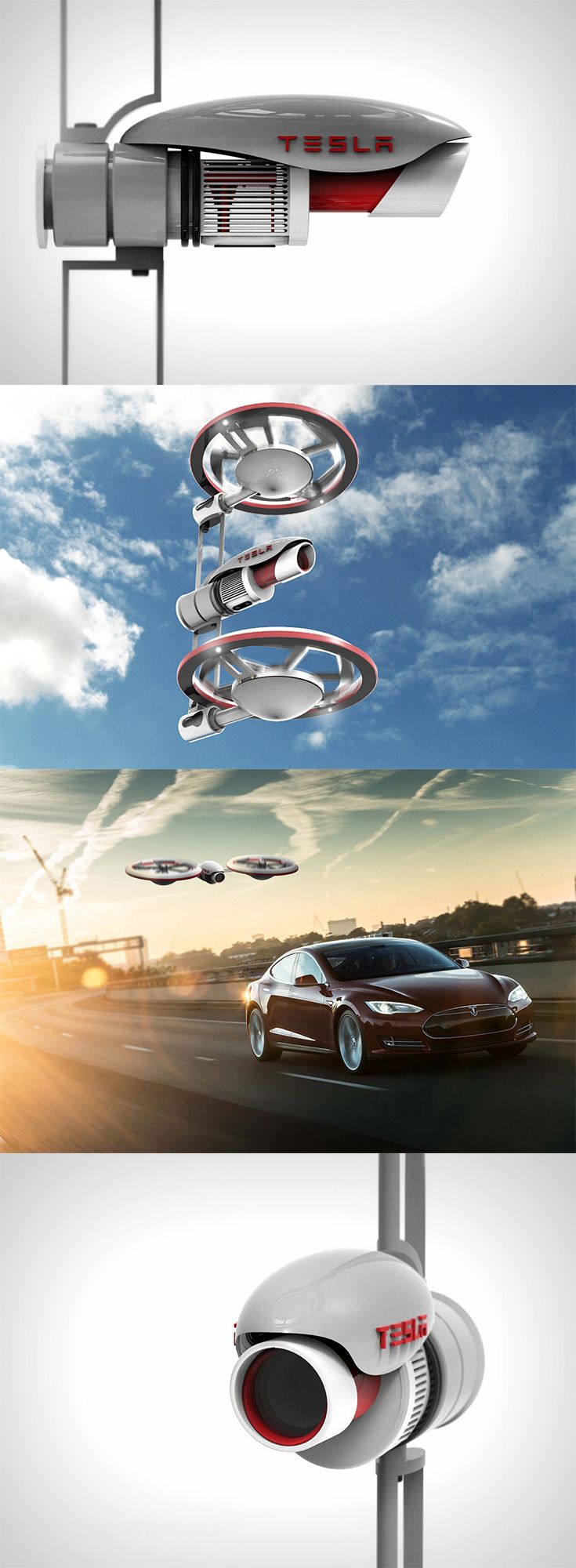 The 'Tesla drone concept' really does a revamp on drone design, with an ...