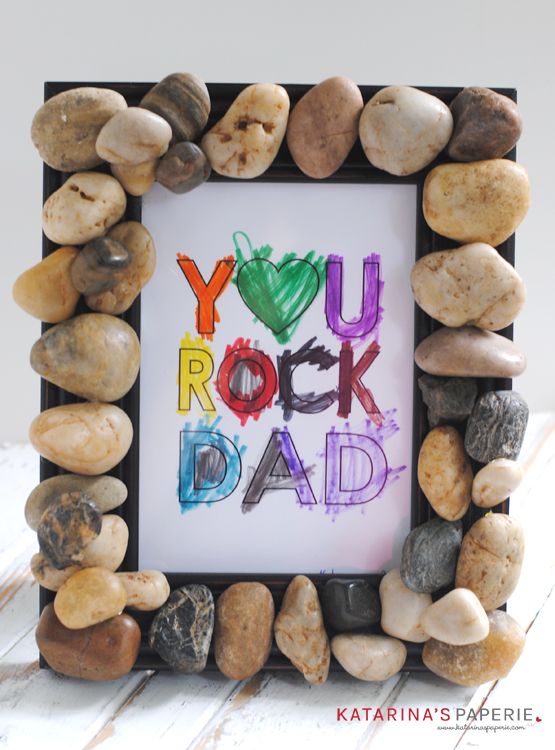 Free printable You Rock Dad and diy rock frame by Katarina's Paperie