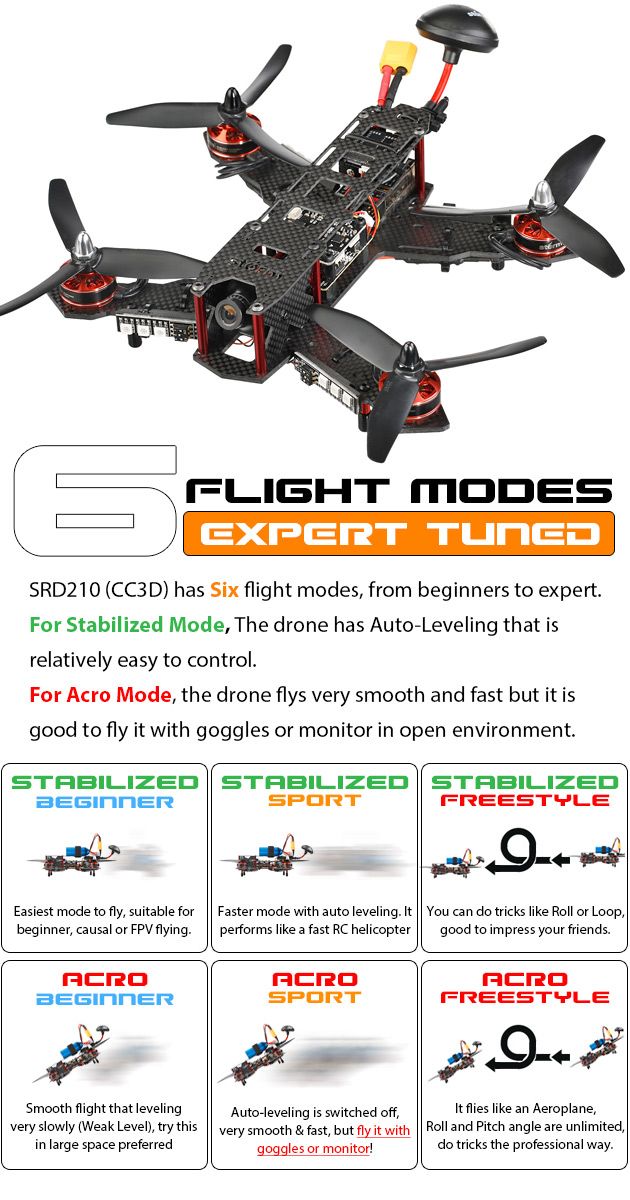 Storm Racing Drone (RTF / SRD210 / CC3D) www.helipal.com/...