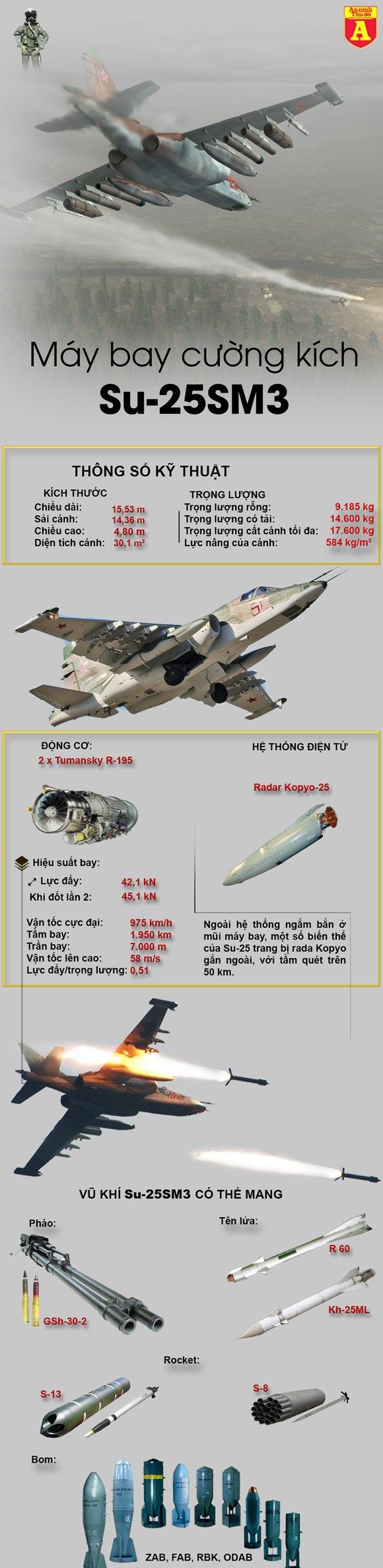 Sức mạnh của cường kích sát thủ Su-25SM3.