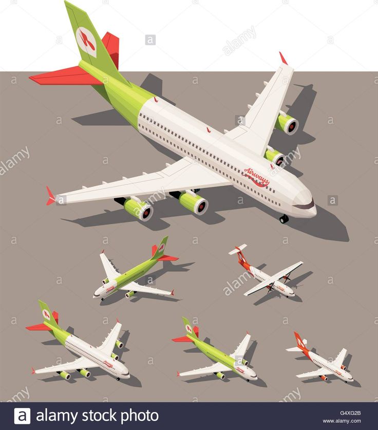 Vector Isometric Low Poly Airplanes Set Stock Vector Art & Illustration…
