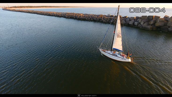 Aerial photography drone : The yacht sailing on lagoon  Drone Aerial Photography...