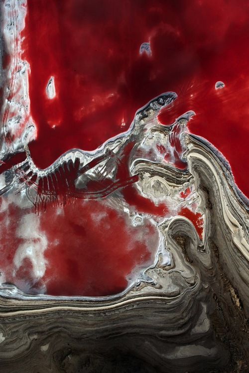 Landscape photography by Yann Arthus-Bertrand Salt evaporation ponds near Alexan...