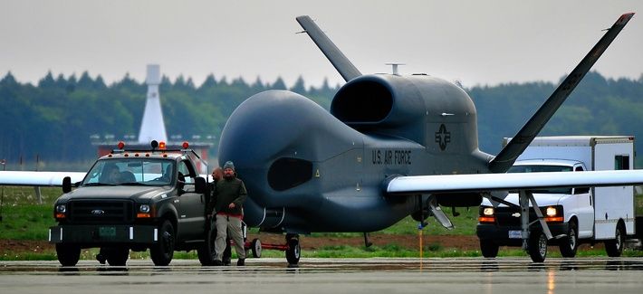 I had no idea how big military drones actually were until I ran across this pic....