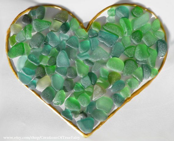 Green sea glass from the Black Sea. Set of 97 pieces.  Dimensions of glass can b...