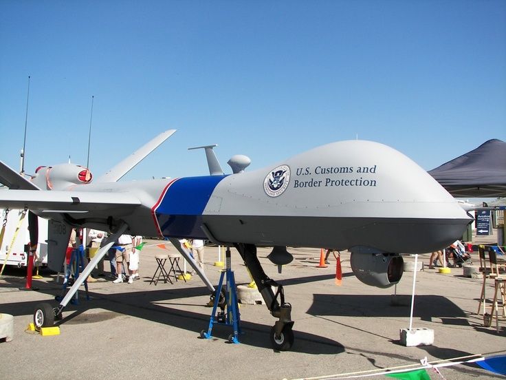 Military Drone: The aircraft patrols Americas borders conducting anti-terrorism ...