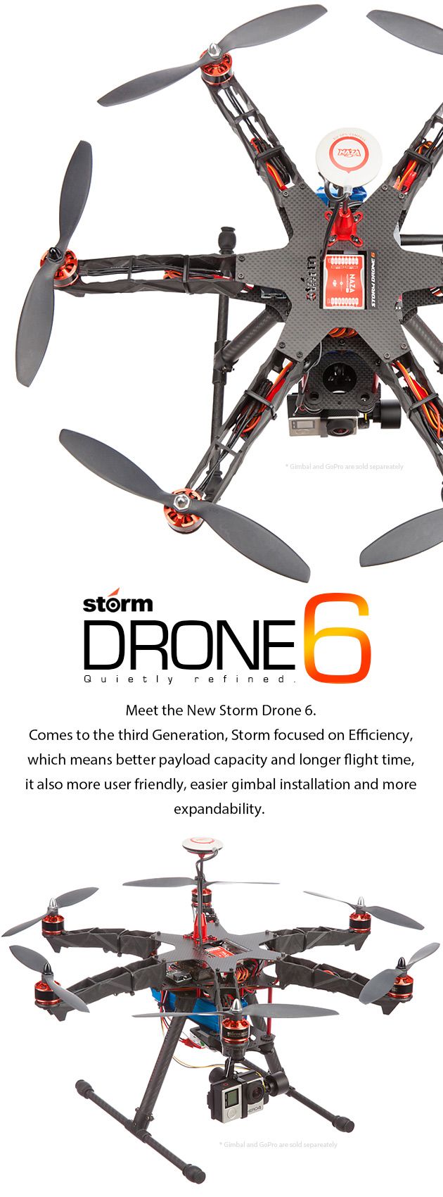 STORM Drone 6 V3 GPS Flying Platform (RTF / NAZA Lite) www.helipal.com/...... #D...