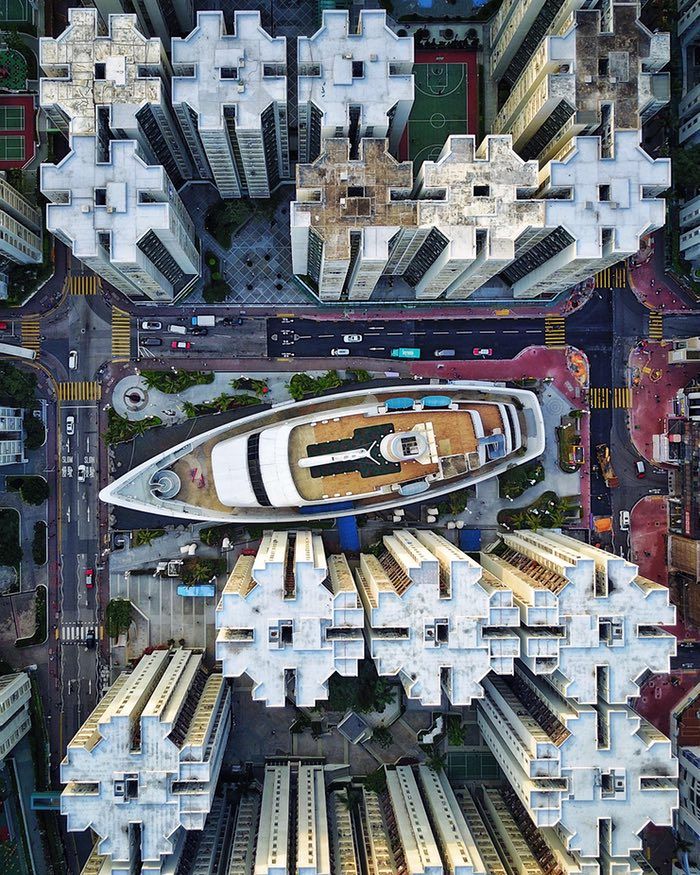 The new view from above: drone photography captures city symmetry – in picture...