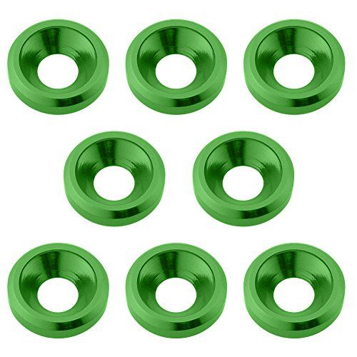 8PCS HobbyPark Green-Anodized Aluminum M3 Countersunk Washer Flat Head Screw Bolt For RC Car FPV Drone Quadcopter Parts