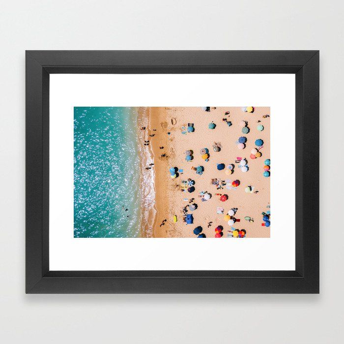 Buy People On Algarve Beach In Portugal, Drone Photography, Aerial Photo, Ocean Wall Art Print Framed Art Print by radub85. Worldwide shipping available at Society6.com. Just one of millions of high quality products available.