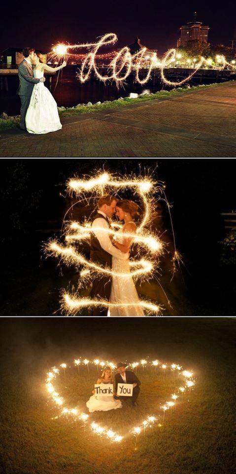 So cool!! Not sure how the last one would work 20 people light the sparklers and run hehe #PicturePerfectDronesphotographyideas