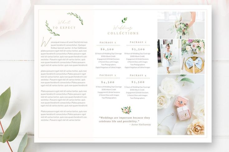 Wedding Photography Trifold Brochure Template for Photoshop, Photographer Templates
