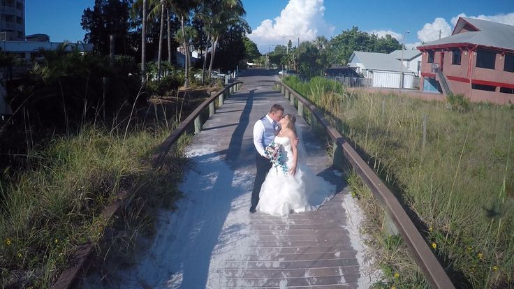 Wedding drone photography : On the bridge next to the Grand Plaza great for wedding photography especially