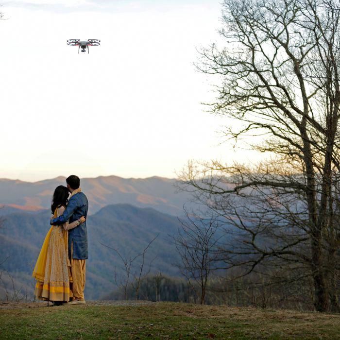 wedding couple with drone #PicturePerfectDronesphotographyideas