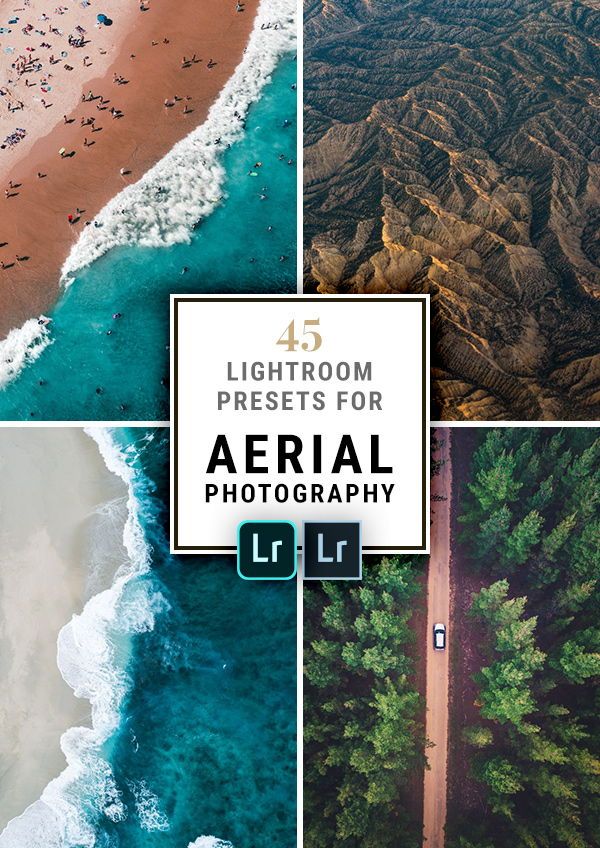 45 Lightroom Presets for Aerial Photography with drones like the DJI Mavic Pro/Air, DJI Spark or the popular DJI Phantom.