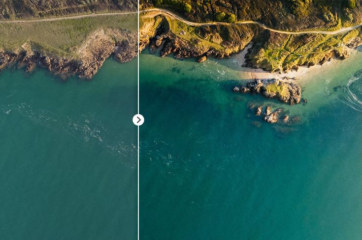 Edited with Aerial Photography – 45 Lightroom Presets specially developed for aerial photography with drones like the DJI Mavic Pro/Air, DJI Spark or the popular DJI Phantom.