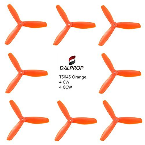 FalcoRC DALPROP Tri-Blade High-Speed Propeller 3 Leaf Props T5045 4Pairs/8pieces(4CW/4CCW) for Drone Quadcopter FPV RC Racing(Orange)