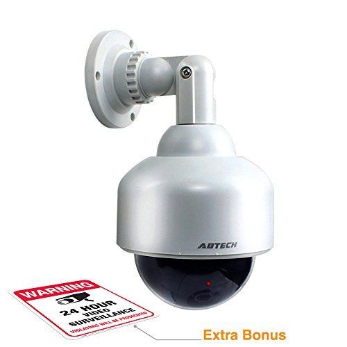 Fake Security Camera, Dummy Dome Shaped Decoy Realistic Look Surveillance System + Bonus Warning Sticker Indoor/Outdoor Use, Perfect For Businesses & Shops- By Armo