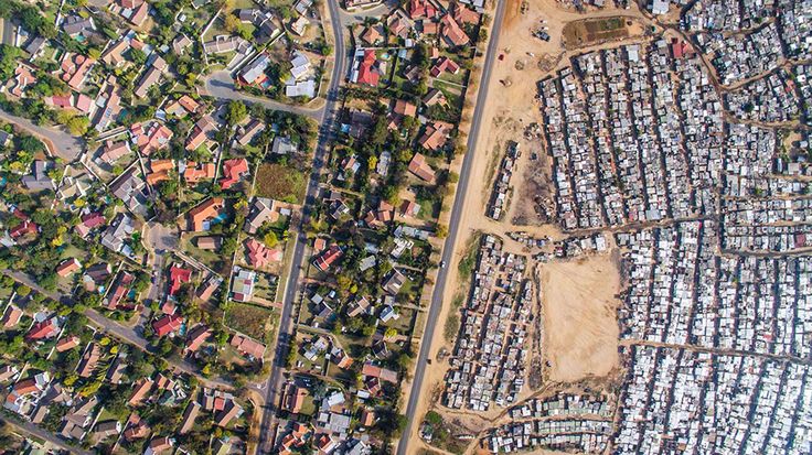 Photographer Johnny Miller used a drone to give us a bird's eye view on the lines of inequality so clearly drawn in the Republic of South Africa.