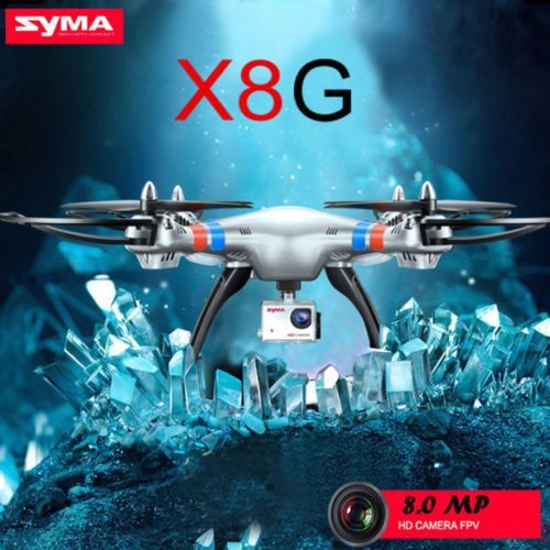 Drone Quadcopter : SYMA X8G Drone Quadcopter RC 4 CH 6 Eje Giro Helicóptero Avión con 8MP Cámara