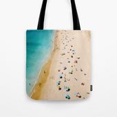 People On Algarve Beach In Portugal, Drone Photography, Aerial Photo, Ocean Wall Art Print Canvas Tote Bags by Art My House - 13