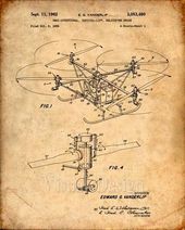Drone Patent Print, Drone Art, Drone Gift, Drone Decor, Drone Poster, Drone Wall Art, Drone Print