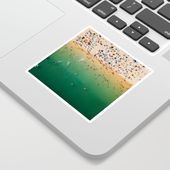 People Having Fun On Beach, Digital Download, Aerial Drone Photography, Printable Ocean Photography Sticker by radub85