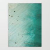 People On Algarve Beach In Portugal, Drone Photography, Aerial Photo, Ocean Wall Art Print Notebook by radub85