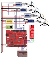 Wiring Diagram of the electronic components of the quadcopter