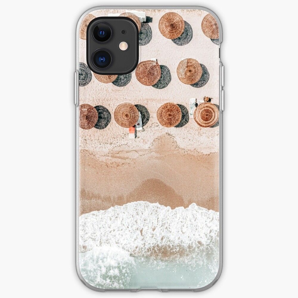 'People On Beach, Aerial Drone Photography, Aerial Beach Sea, Ocean Wall Art Print, Summer Sea Vibes Art Print' iPhone 11 - Soft by radub85