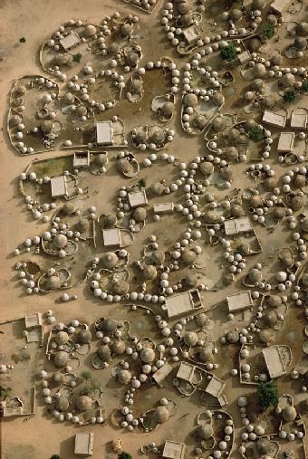 Africa | Aerial view of Labbezanga near the Mali-Niger border. 1972 | ©Georg Ge...