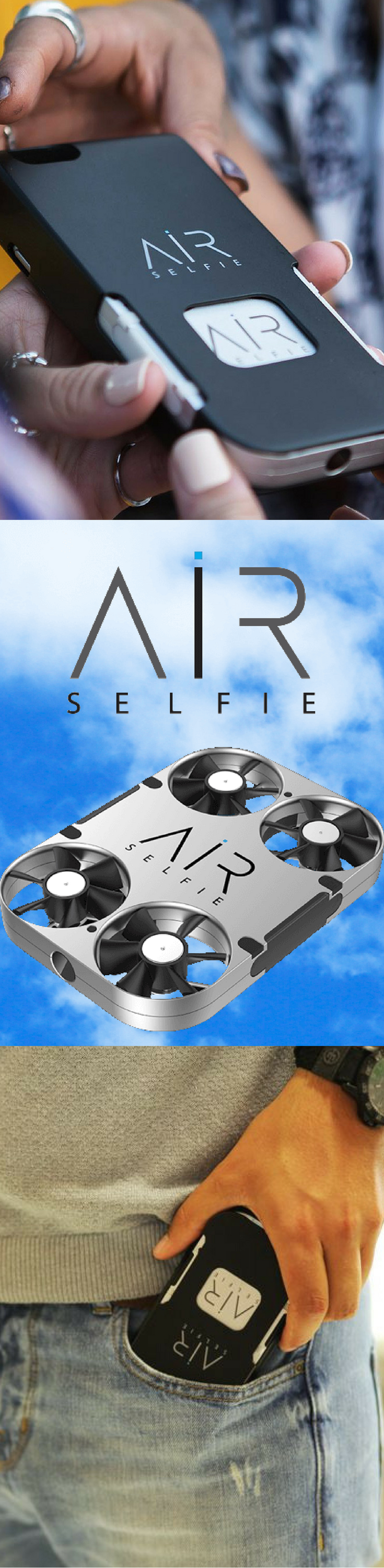 AirSelfie Drone with Cover Will fit iPhone 7 Plus Black
