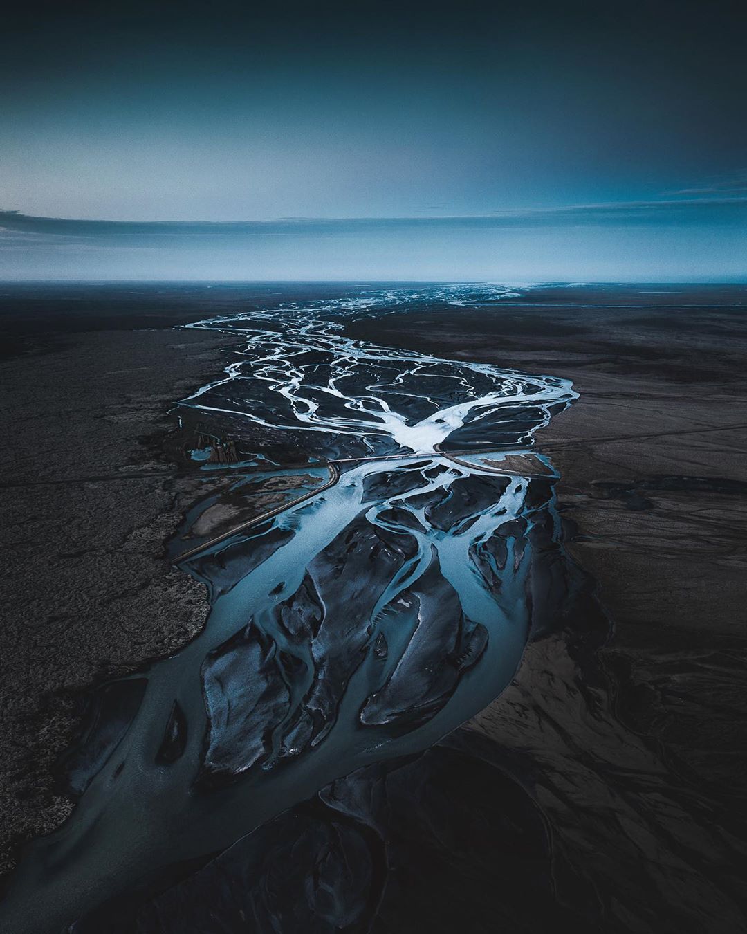 Garðar Ólafs | Iceland 🇮🇸 on Instagram: “Crossing rivers in the Blue Hour 💙 • • • • • • • #iceland #drone #aerialphotography #photography #mavicpro #landscape #nature…”