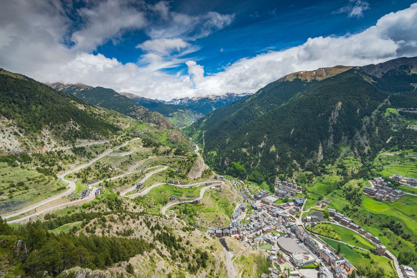 ANDORRA | Drone view over village in Andorra