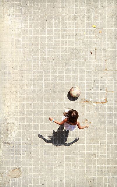 Girl playing ball