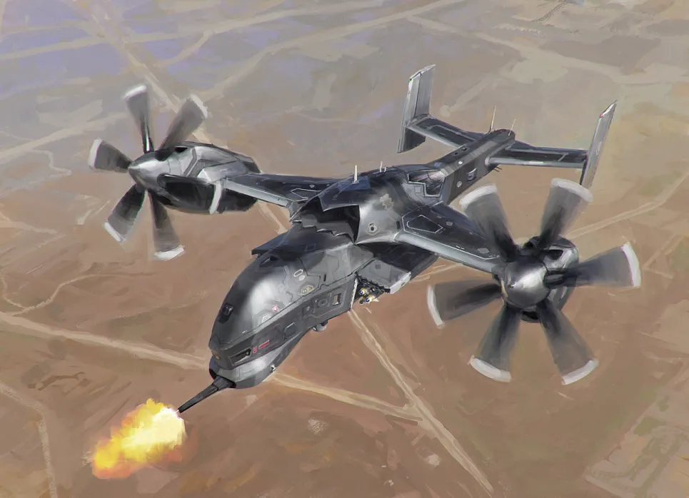 Expect this kind of giant drone gunship in the next decade