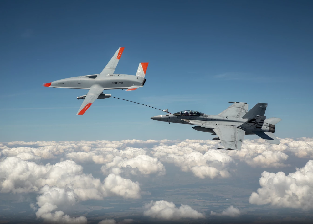 In an aviation first, Boeing drone refuels another aircraft in mid-air