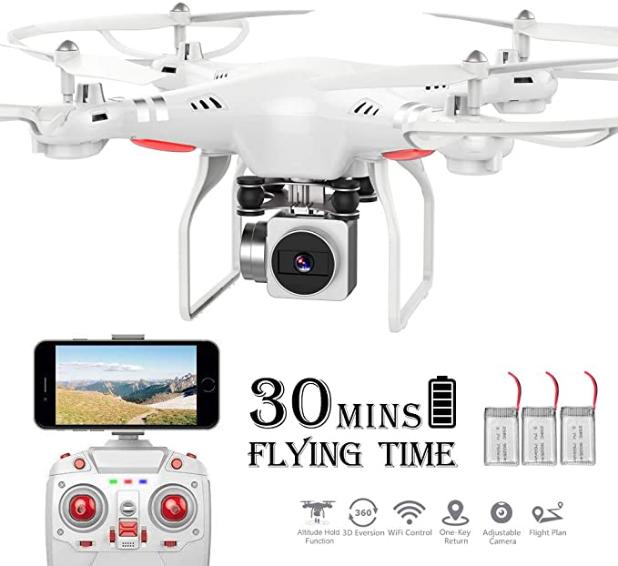RC Drone,WiFi 4K HD Camera Live Video RC Quadcopter with Altitude Hold, Gravity Sensor Function, RTF and Easy to Fly for Beginner (Drone)