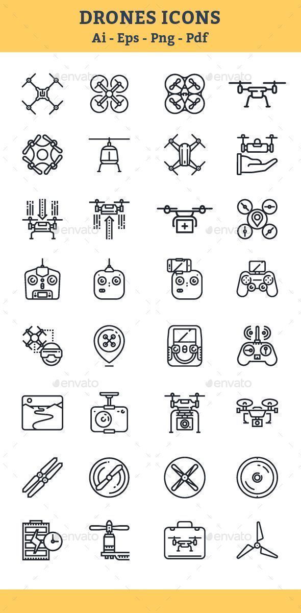 Quadrocopter, #Multicopter, Drone #Icons - Icons